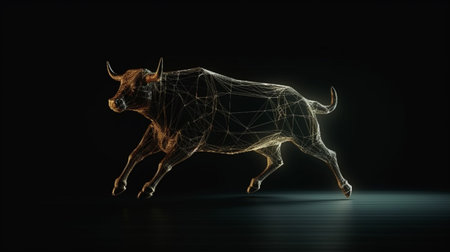 Bull run or bullish market trend or concept of bullish in stock market exchangeの素材