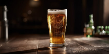 Glass of lager beer  close upの素材