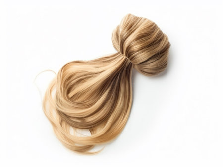 Hair For Women Artificial Hair back view on white background.の素材