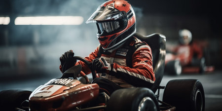 Karting championship race. close upの素材