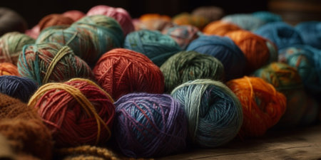 Multicolored balls of yarnの素材