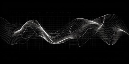 Sound wave. Transfer of sound from the speakerの素材