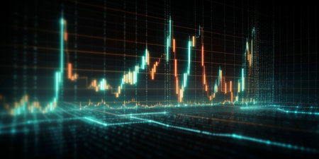 Stock market and trading, digital graphの素材