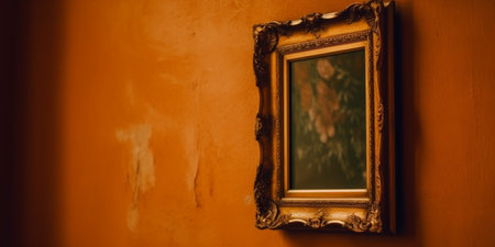 empty frame on a wall to use as a placeholderの素材