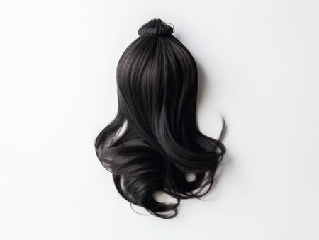 Hair For Women Artificial Hair back view on white background.の素材