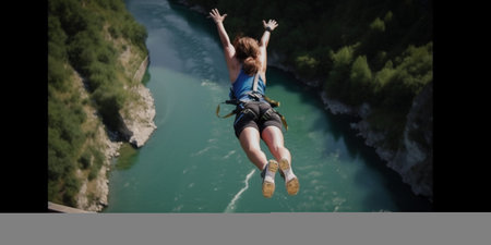 bungee jumping, extreme and fun sportの素材