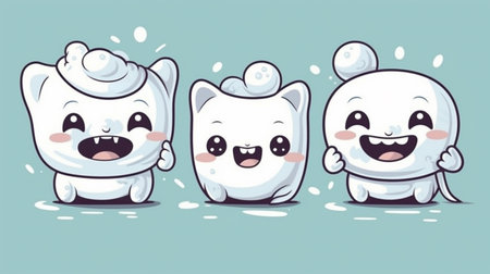 Adorable Tooth Character, Cute Dental Careの素材