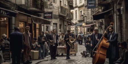 jazz band istanbul streetの素材