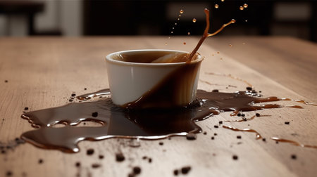 coffee spill close upの素材