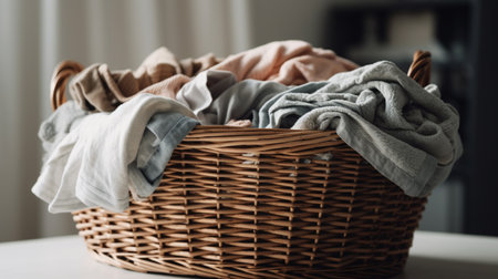 Clothes in laundry basketの素材