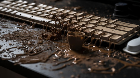 COFFEE spill on keyboardの素材