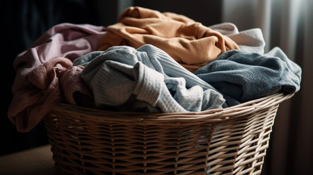 Clothes in laundry basketの素材