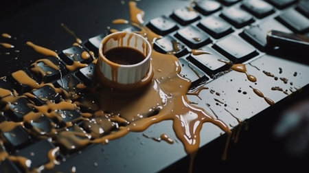 COFFEE spill on keyboardの素材