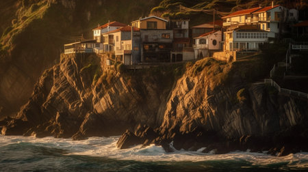 Houses on the cliffの素材