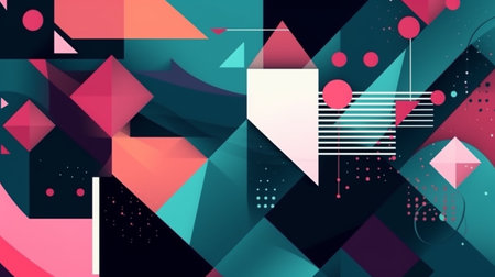 various geometric shapes minimal backgroundの素材