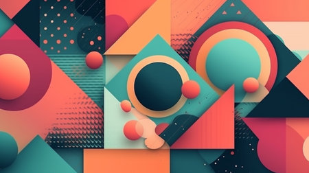 various geometric shapes minimal backgroundの素材