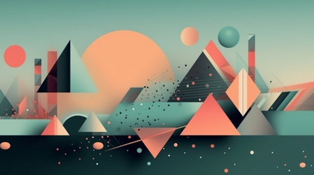 various geometric shapes minimal backgroundの素材