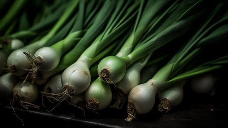 green onion background. close upの素材
