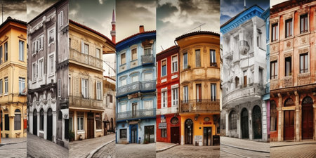 istanbul street, Famous places collageの素材