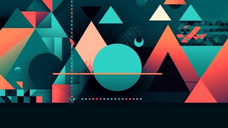 various geometric shapes minimal backgroundの素材