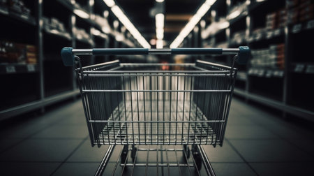 shopping cart in the supermarketの素材