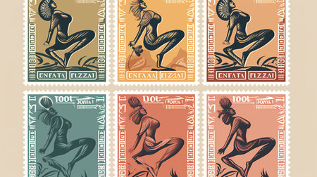 postage stamp designの素材