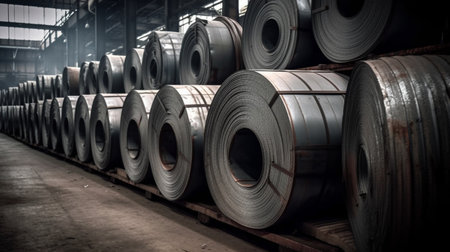 stack Roll steel sheet in industrial facilities.の素材