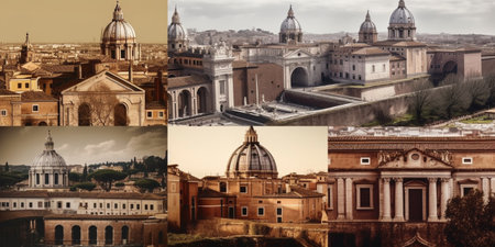 roma City, Famous places collageの素材