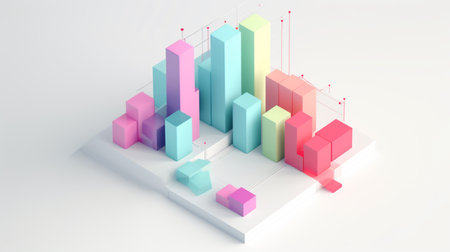 3d. visual representation of data, clean vector graphicの素材
