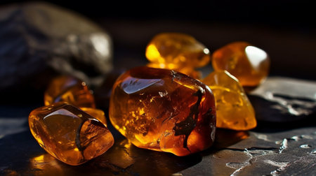 Amber stone close upの素材