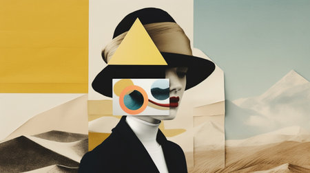 Art contemporary collage design. surreal minimalismの素材