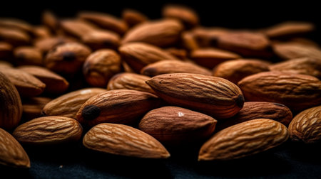 Background of almonds raw or textureの素材