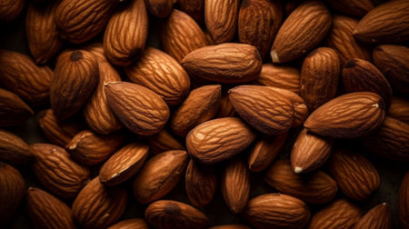 Background of almonds raw or textureの素材
