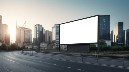 Billboard against sky background day imageの素材