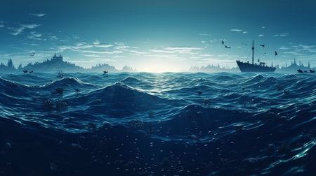 Blue Ocean concept backgroundの素材