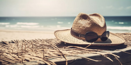 Beach summer holiday vacation traveling relaxation conceptの素材