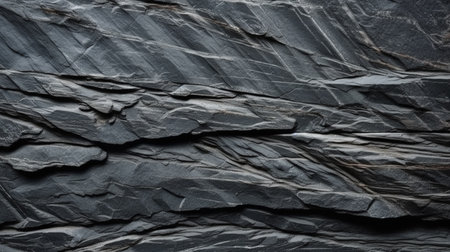 Dark gray black slate background. black stone texture.の素材