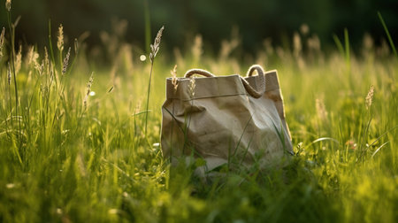 Ecological bag in grassの素材