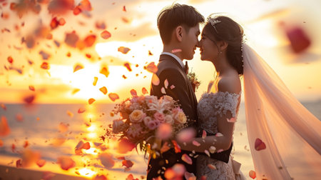 Bride and groom. wedding photoshootの素材