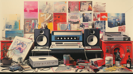 vintage print designs from various yearsの素材