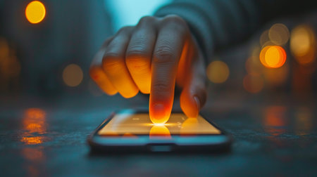 god finger touching point to full frame Mobile bankin appの素材