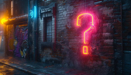 Graffiti on a brick wall at night. 3d rendering.の素材