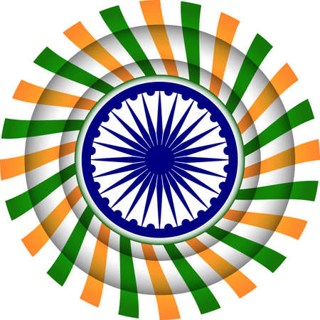 Round background to the day of India's independenceのイラスト素材