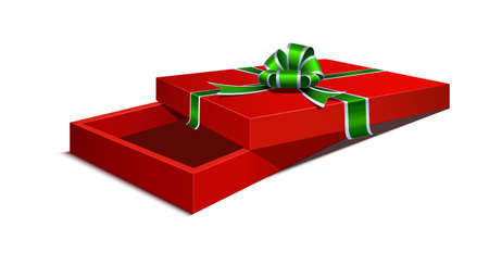 Gift box. Holiday Gift ajar box of red colorのイラスト素材