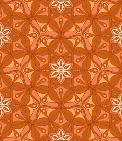 Oriental floral seamless pattern. Geometric abstract background. Template for textile. Retro background in oriental style.のイラスト素材