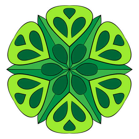 The colored mandala. A repeating pattern in the circle. A beautiful image for scrapbook. Picture for meditation and relaxation. Stylized flower.のイラスト素材