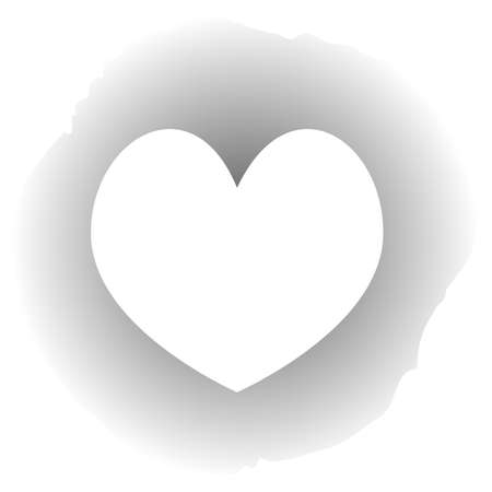 Monochrome frame, stylized with watercolor. Background in the form of a heart. Black and white template for poster, certificate, web, flyer, logo, postcards for St. Valentine's Day.のイラスト素材