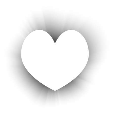 Monochrome frame, stylized with watercolor. A spot with rays. Background in the form of a heart. Template for poster, business card, certificate, web, flyer, logo, postcards for St. Valentine's Day.のイラスト素材