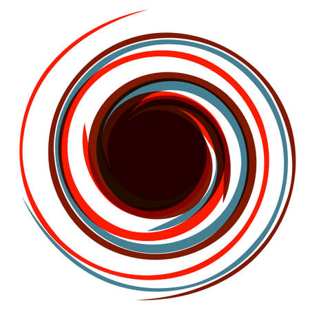 Hypnotic logo. Dynamic game effect. Twisted red and blue energy rays. Background for presentation.のイラスト素材