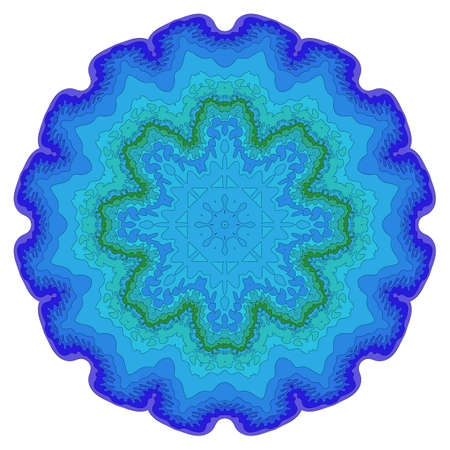 Modern mandala meditation. Oriental ornament in a circle. Symmetric colorful pattern. Illustration for the album.のイラスト素材